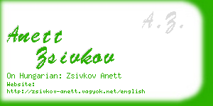 anett zsivkov business card